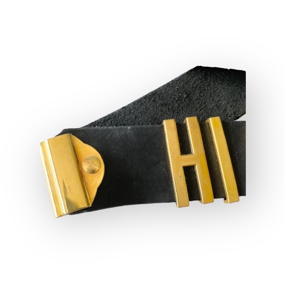 Vintage 90’s: High Speed ☻ Gold Letter Belt ☻ Bal Harbour Shops ☻ Black Leather - Picture 8 of 17